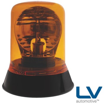 LV Halogen Rotating Beacon With Fixed Mount Base - Amber